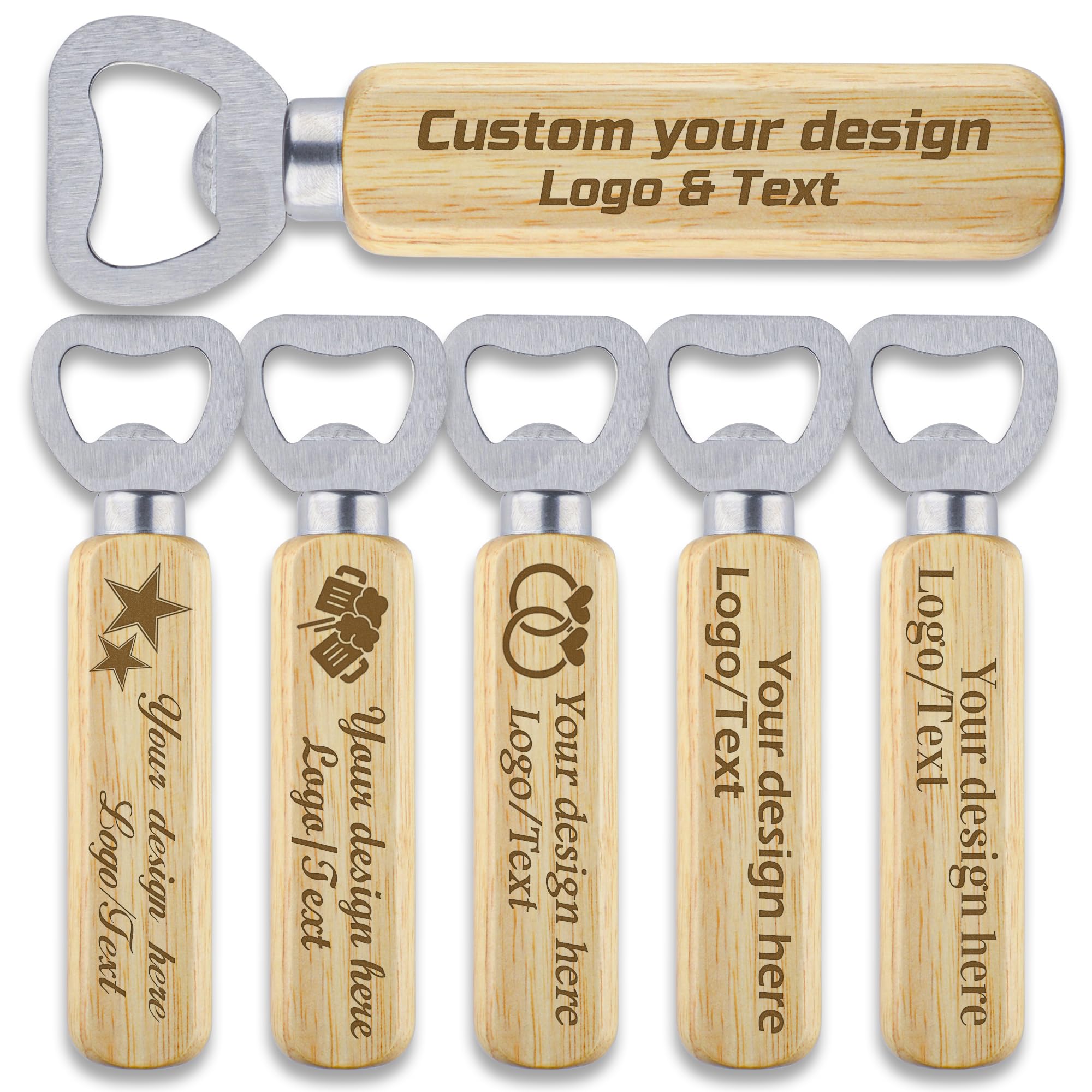 Amazon.com: 20-100PCS Personalized Bottle Openers,Wooden Handle