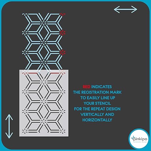 Miniatura 8 de PINKIPO Pack of 2, Lines of Nature, Large WALL STENCIL, Modern Wall Stencils for Painting, Stencils For Walls, Geometric Wall Stencil Pattern