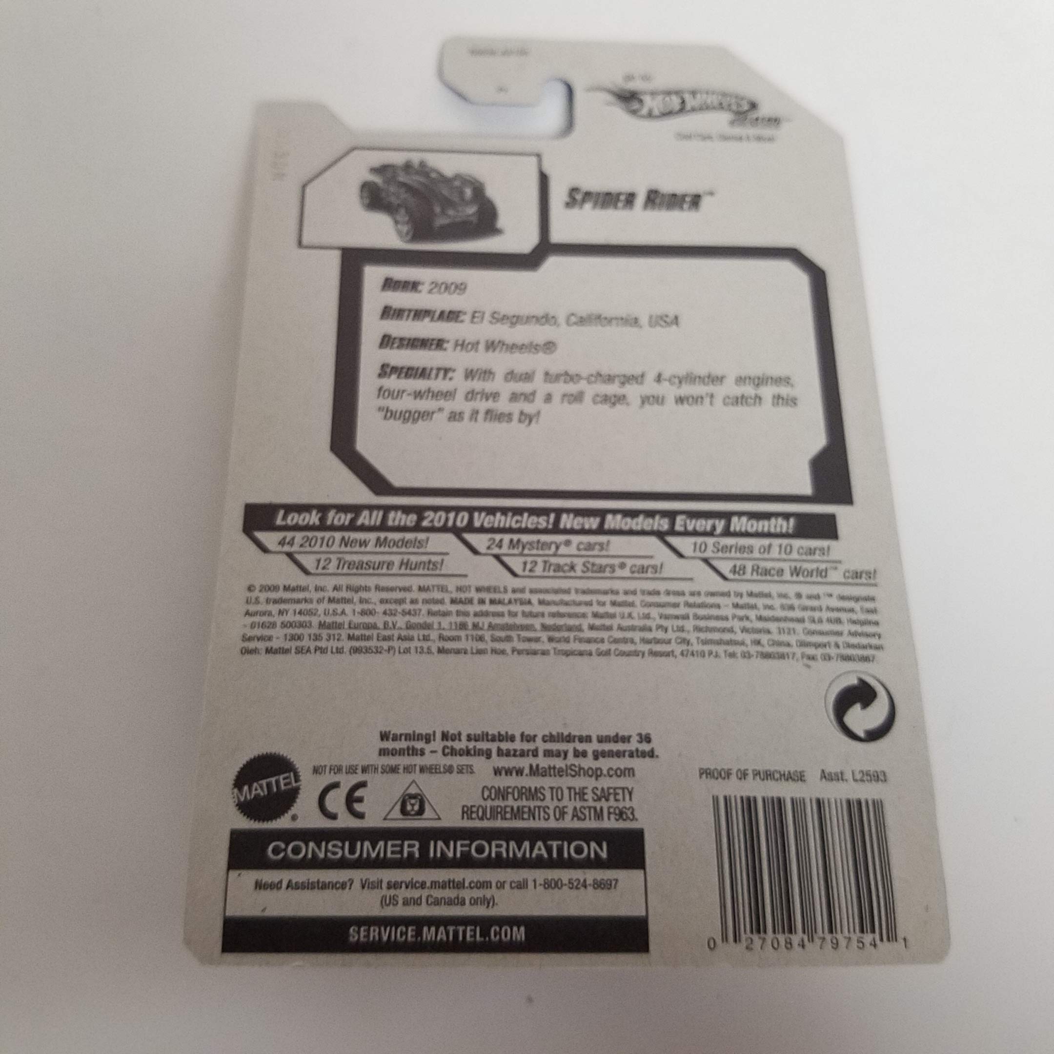 Hot Wheels Spider Rider 2010年モデル Spider Rider Green Color 2010 Hot Wheels New Models 1/64