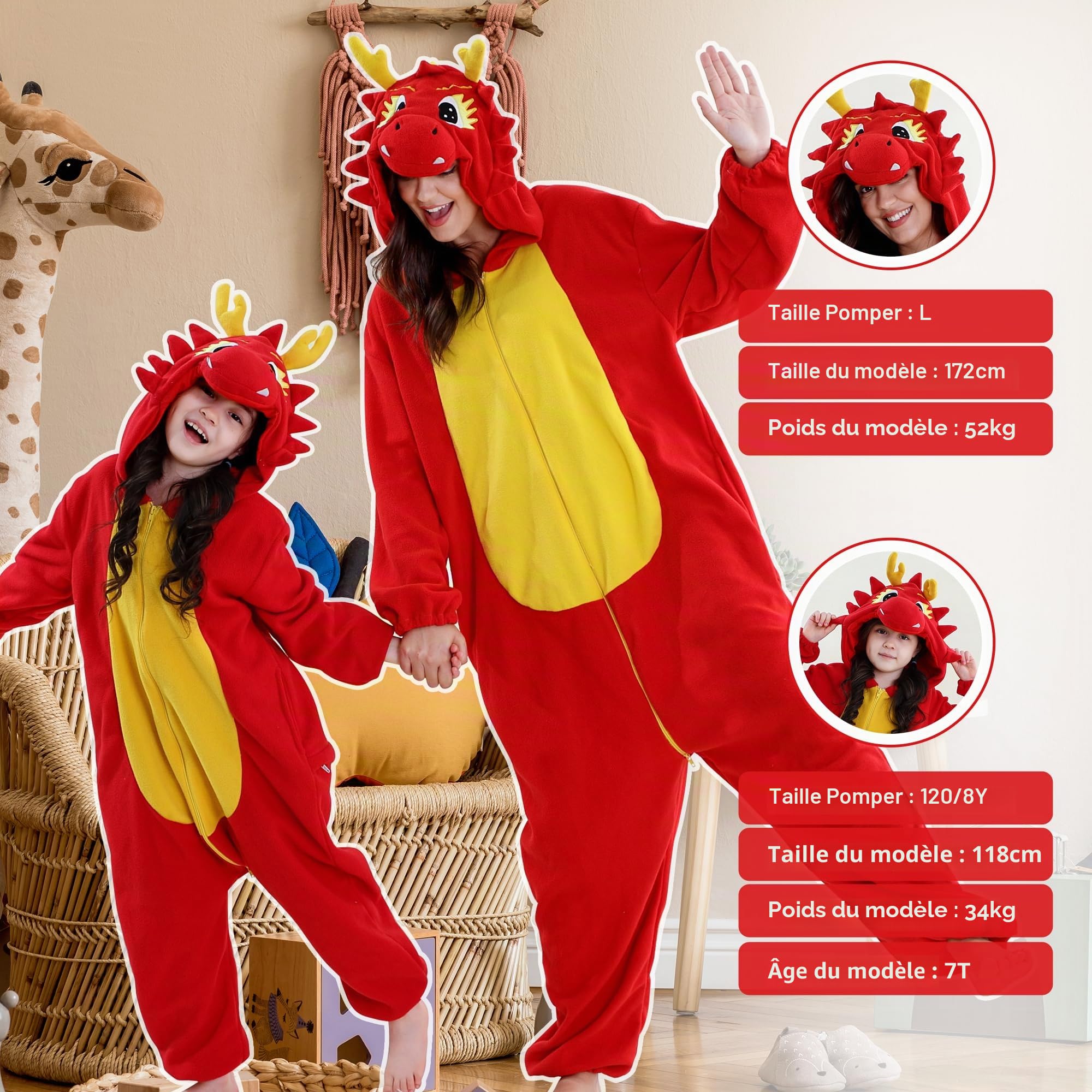 Parent-Enfant Grenouillère Famille Deguisement Halloween Combine