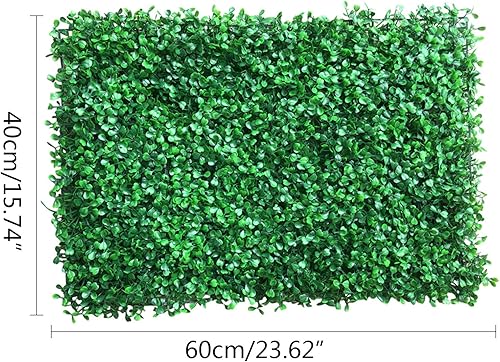 Miniatura 2 de 12 paneles de pared de plantas artificiales, tapete de boj artificial para pared, telón de fondo de pared de seto artificial, panel de valla de