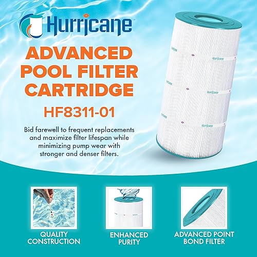 Miniatura 2 de Hurricane Filtros HF8311-01 Cartucho de filtro avanzado Poool - Reemplazo para PXST100, Unicel C-8311, Filbur FC-1285, Hayward X-Stream CC100