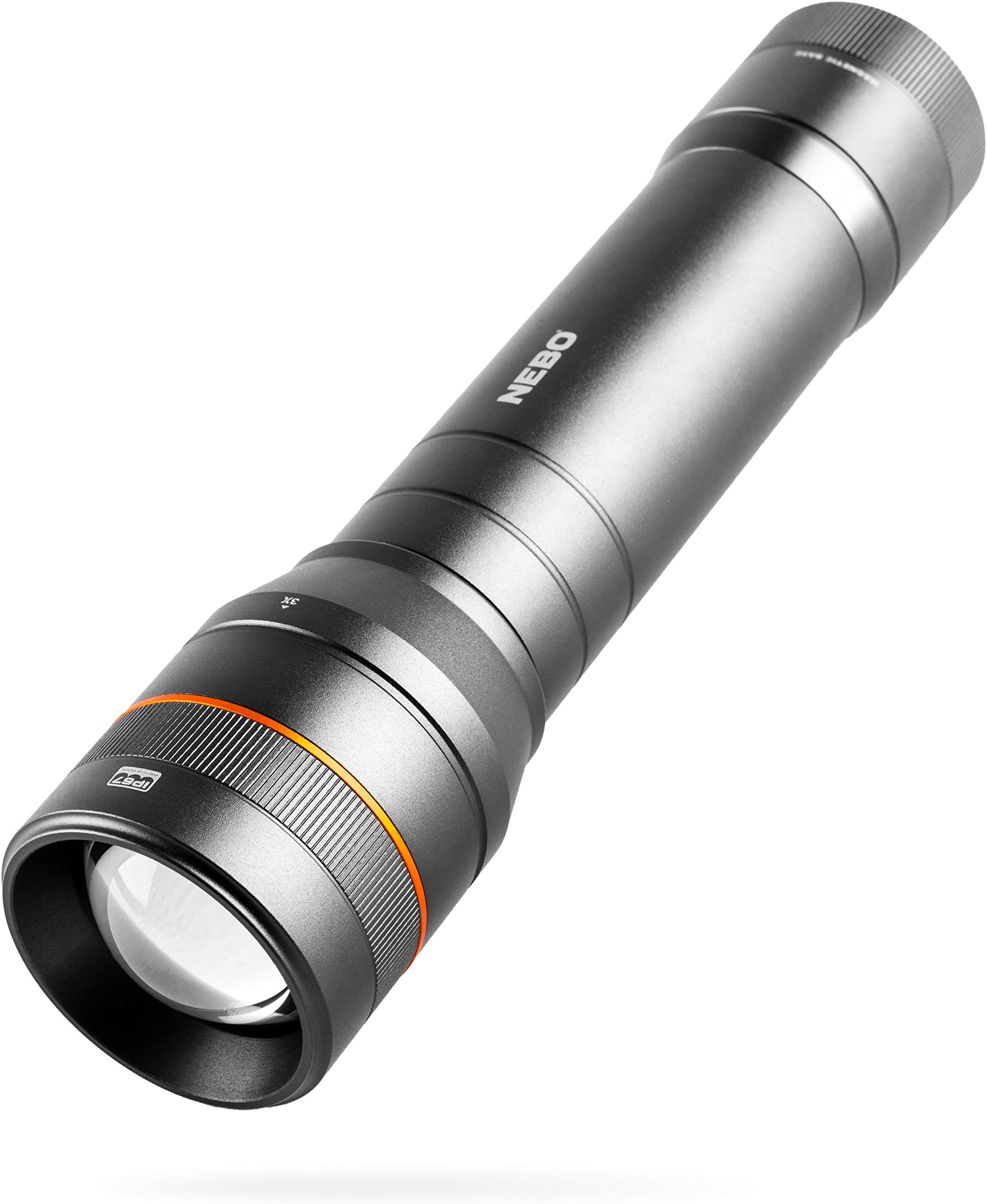 Newton Powerful LED Handheld Flashlight | AA Battery Powered Compact Waterproof Flashlight | Storm Gray | Available in 500, 1000, 1500 Lumens