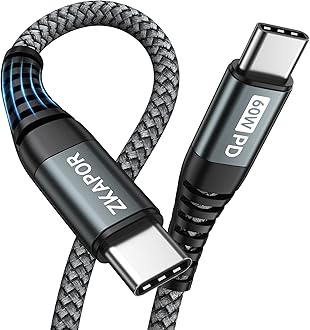 ZKAPOR USB C to USB C Cable 3M, Type C Cable 60W PD USB C Charger Lead Long USB Type C Fast Charging for iPhone 16/15 Pro Max, Samsung Galaxy S23 /S22, Pad Pro, Air, Huawei P40 /Mate, Pixel -Grey