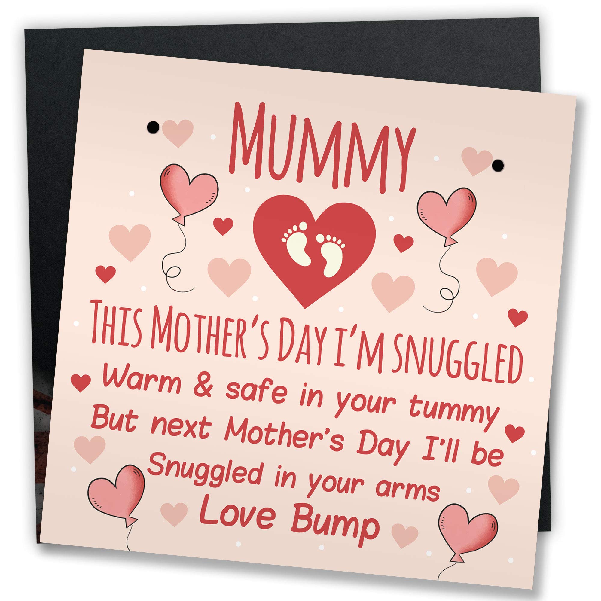 RED OCEAN Mothers Day Card From Bump Mummy To Be Gifts Hanging Plaque Gifts For Mum Mummy