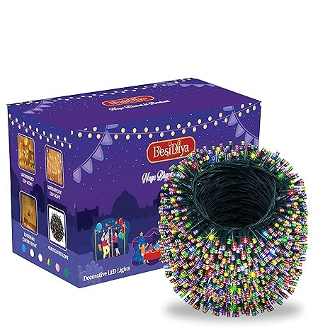 Desidiya Led String Serial Light 45 Mtr with 8 Modes Changing Controller. Waterproof & Flexible Copper Led Serial String Lights,Home Decoration (Multicolor) Pack of 1, 45 Meters