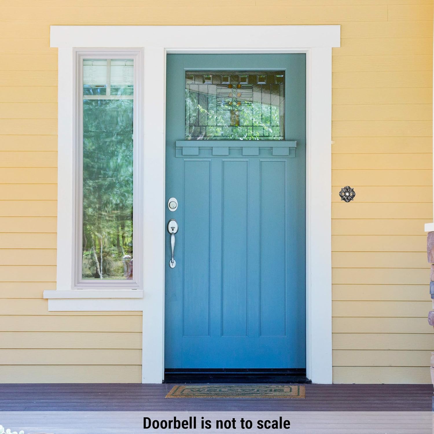 Waterwood Solid Brass Avalon Doorbell in Pewter - Wired & Illuminated Push Button from Environmentally Friendly Recycled Material