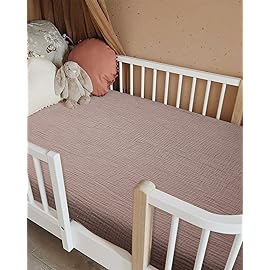 Crib Sheets for Boys Girl, Fitted Baby Toddler Bed Sheets 28 x 52, Neutral Muslin Cotton Crib Mattress Bedding Soft and Breathable Comfort (Vintage Taupe)