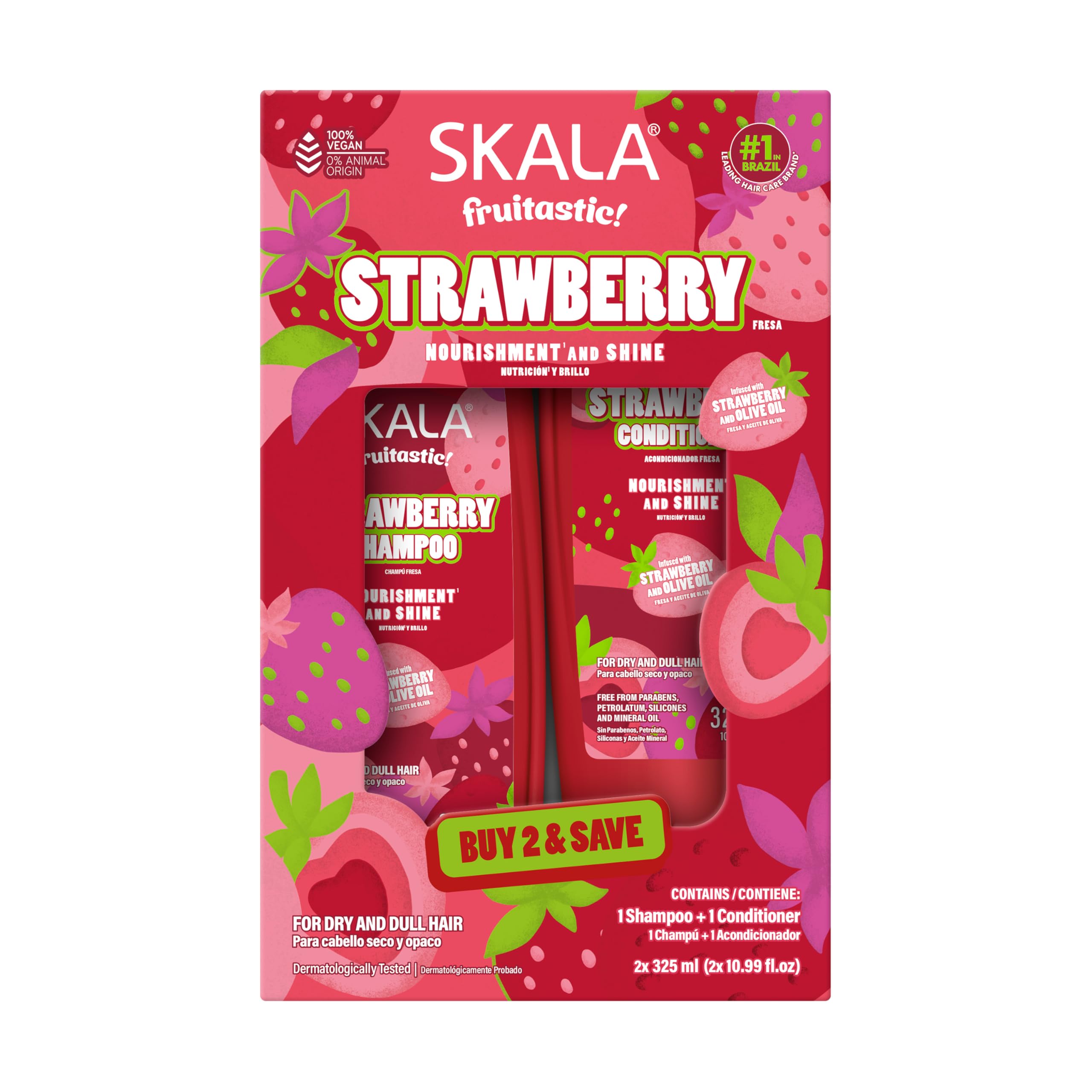 SKALA Fruitastic Strawberry Shampoo & Conditioner Kit 10.99 Fl Oz Each