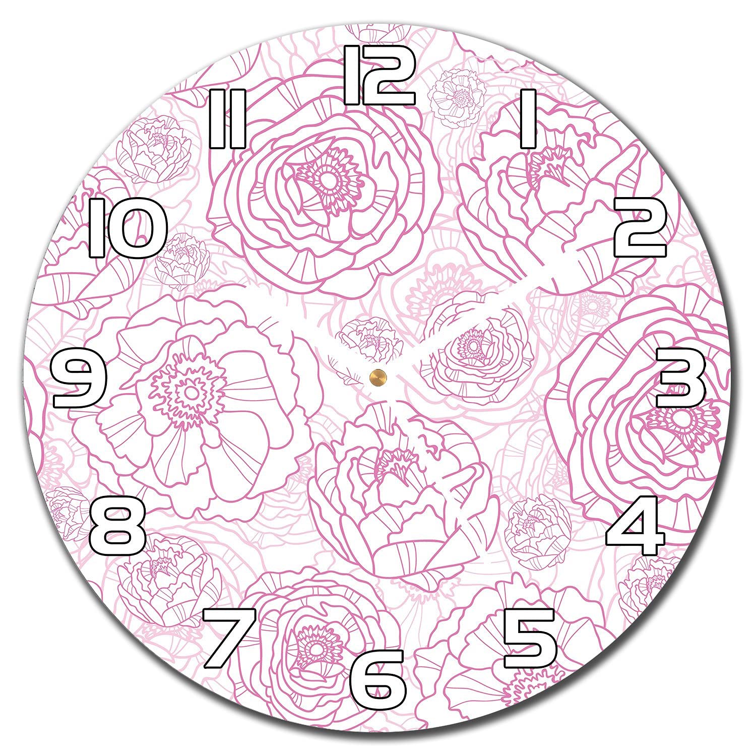 Horloge murale en verre pour cuisine et salon moderne au design Fleurs De Ligne