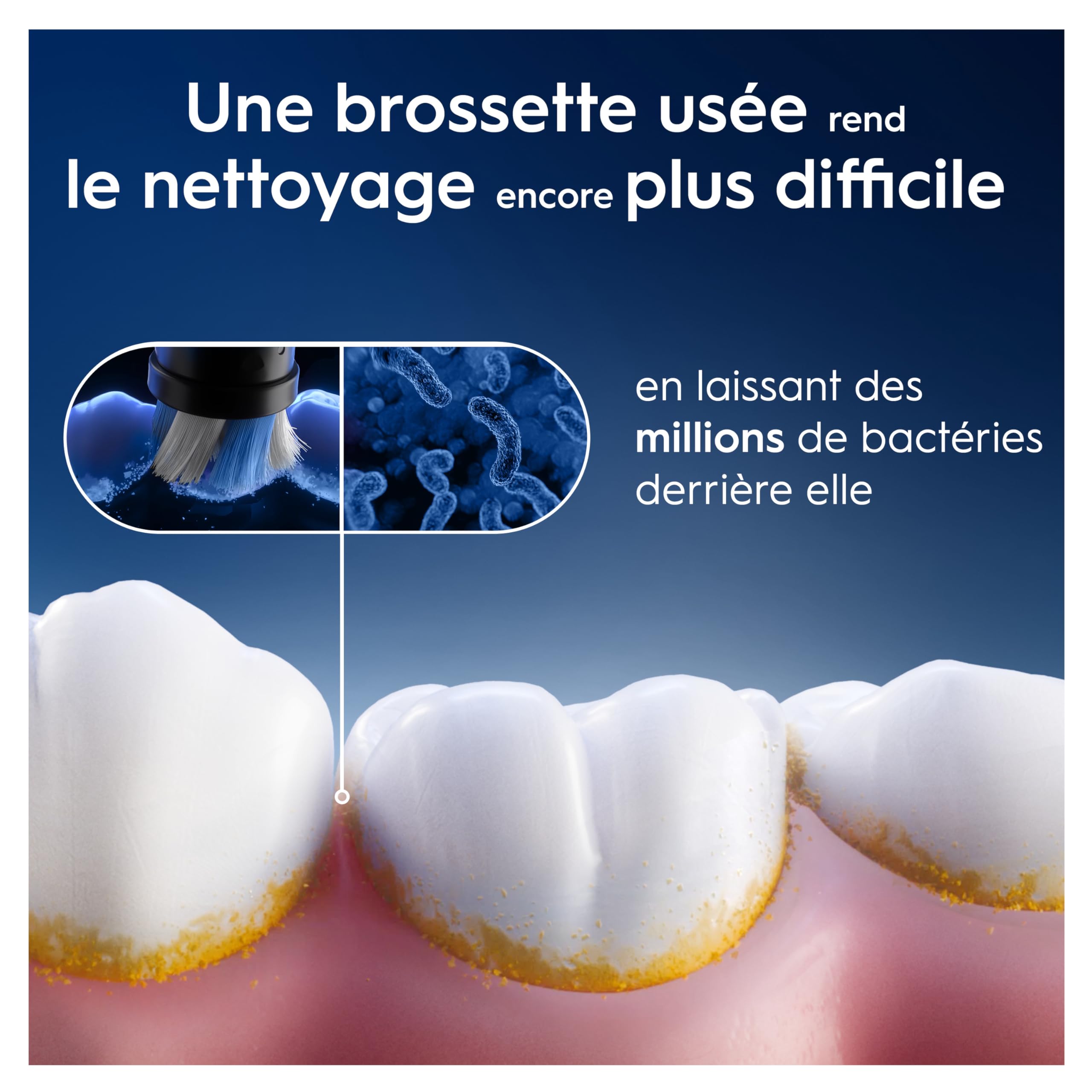 Oral-B Brossettes de Rechange Ultimate Clean, lot de 8, Blanches | Recharges Brosse à Dents Électrique iO, pour Adultes, Tête Ronde pour un Brossage en Profondeur, Emballage en Carton