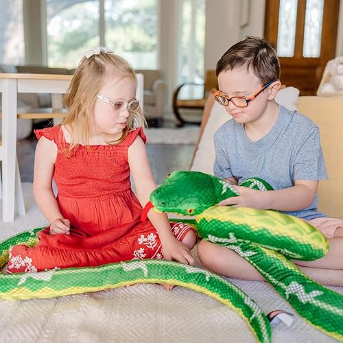 Miniatura 8 de Melissa & Doug – Gigante Boa Constrictor– Animal de peluche realista serpiente (más de 14 pies de largo)
