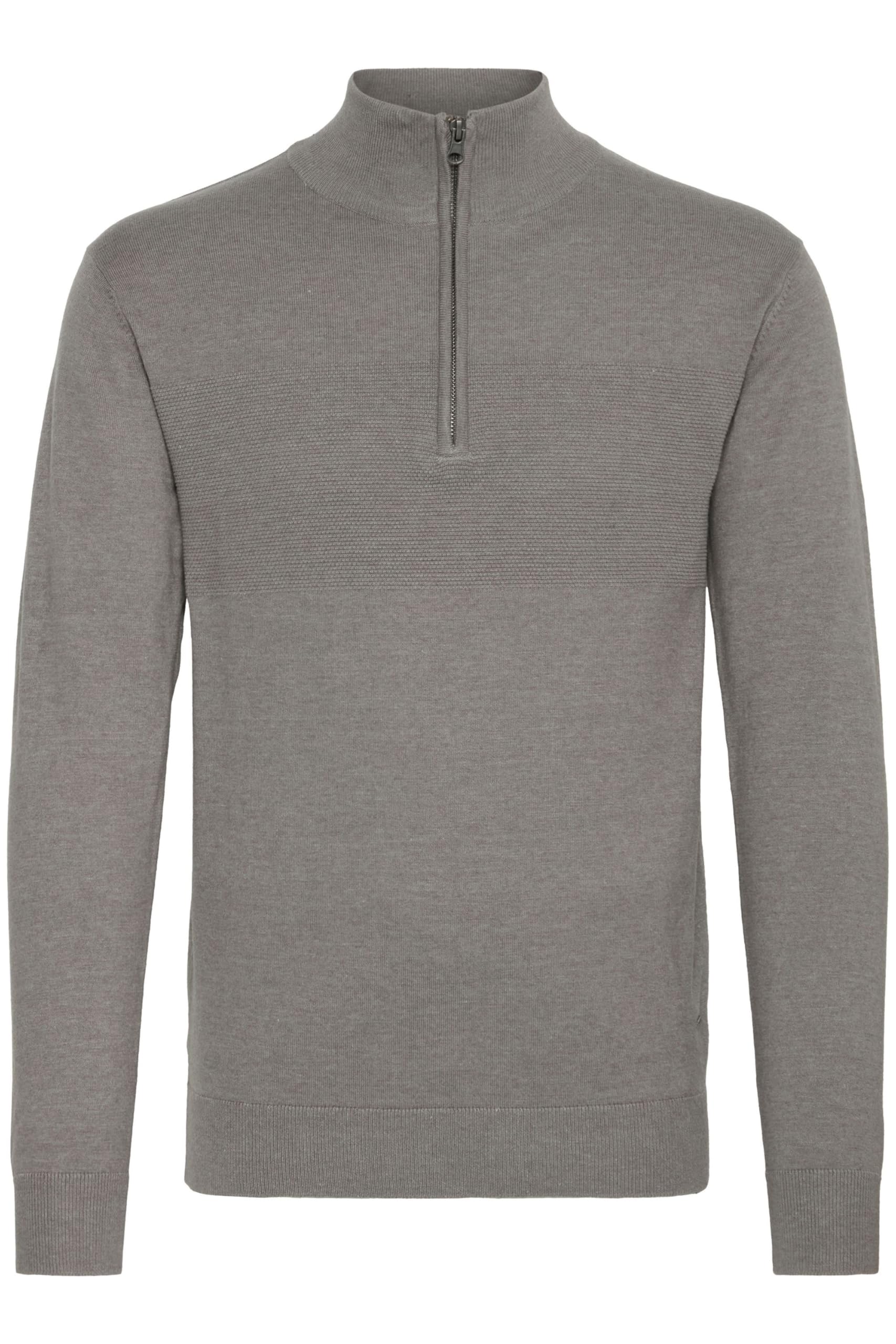 Indicode Erno Herren Strickpullover Troyer Feinstrick Pullover, Größe:3XL, Farbe:Grey Mix (914)