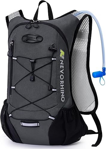 Mochila de hidratación ligera, mochila para correr con bolsa de agua de 2 L, mochila de agua hidráulica para ciclismo, senderismo, rave para hombres