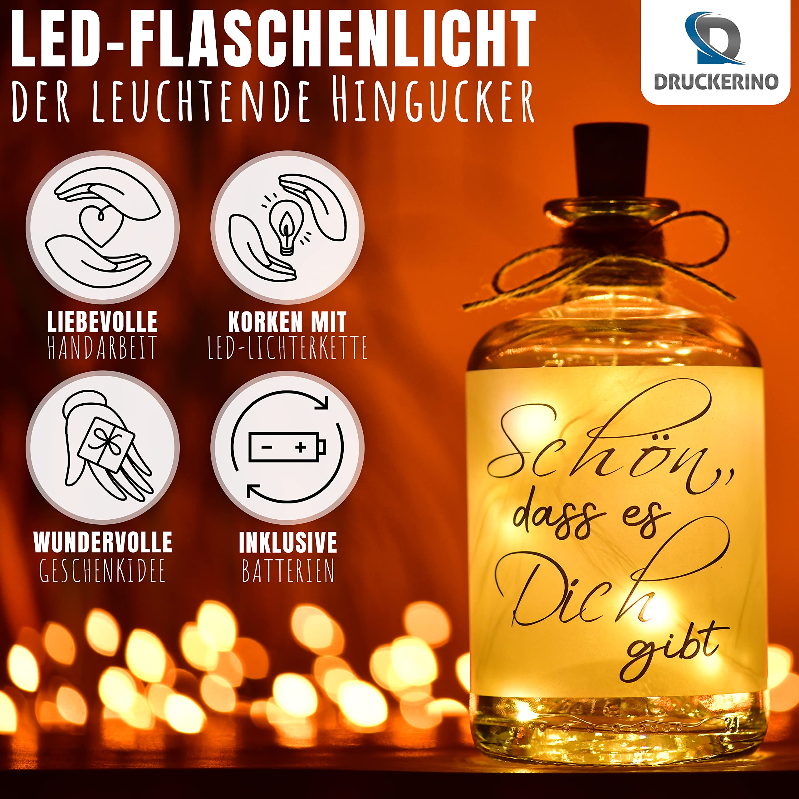 Gute Besserung Geschenk – Inspirierendes Flaschen-Nachtlicht Für Genesungswünsche