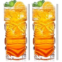 Clear Tiki Gl ser Set von 2-14 oz Modern Bar Tiki Cocktail Gl ser perfekt f r exotische Cocktails Mai Tai Hawaiian Style Cocktails tropische Insel Drinksware Set Set von 2