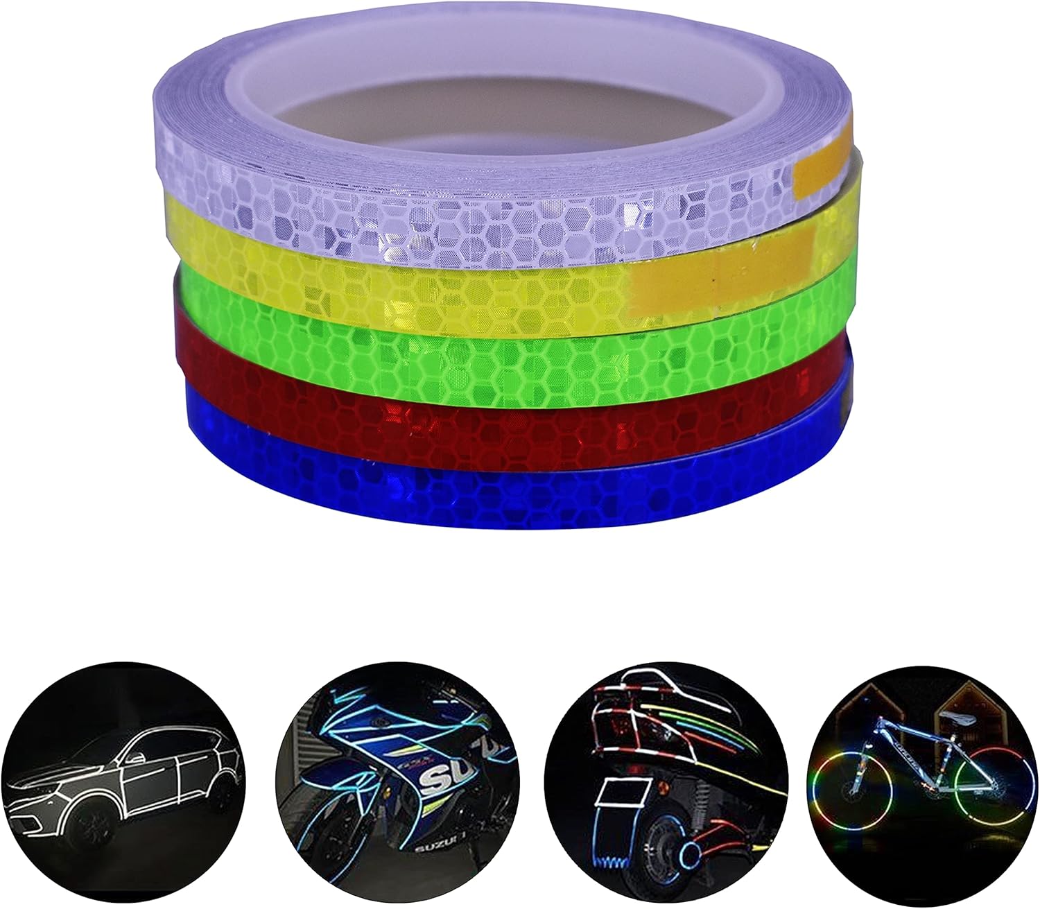 5Color Reflective Tape Outdoor Safety Warning Lighting