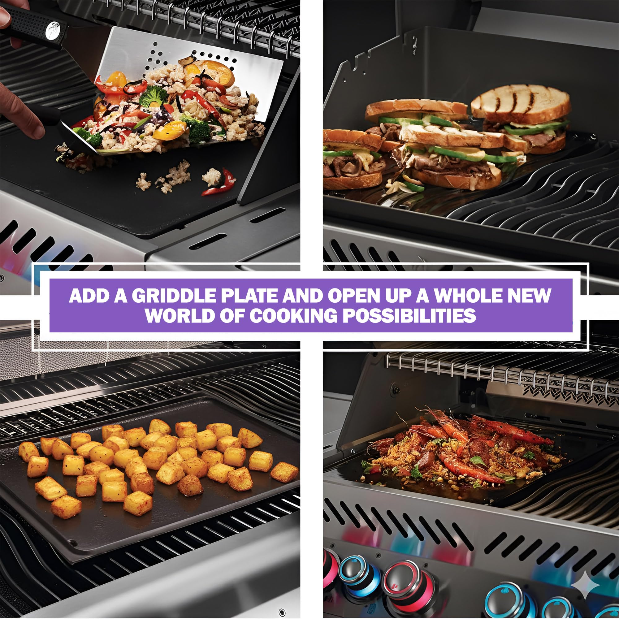 Wendbare Gusseisen-Grillplatte für Napoleon Prestige PRO 500 Series BBQ Grillzubehör, emaillierte Grillplatte