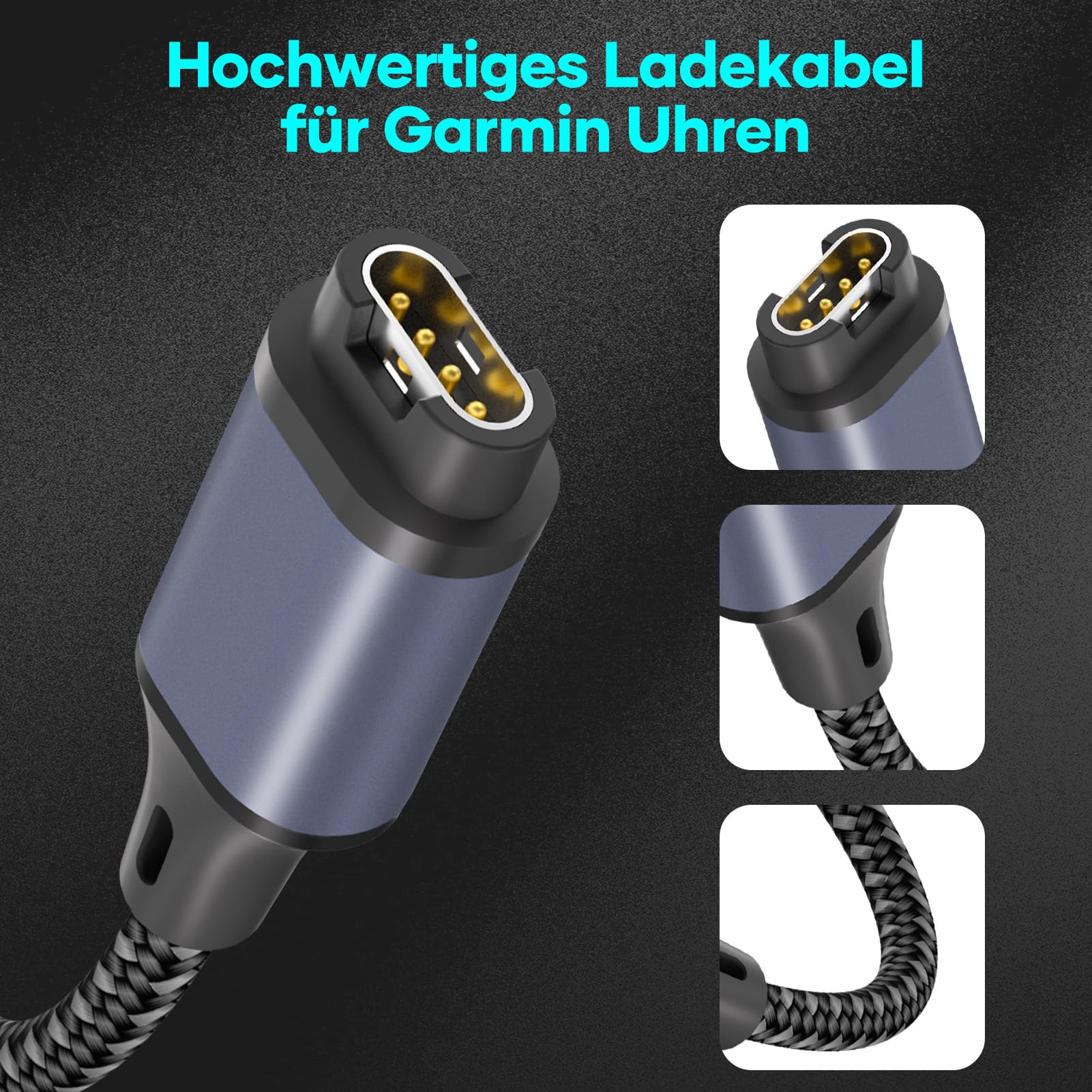Ruxely Ladekabel Für Garmin Uhr, 2er Pack, 1,2 M – Nylon Geflochten, Kompatibel Mit Fenix, Forerunner, Venu, Instinct Uvm.