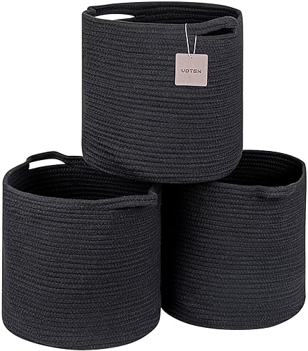 voten Canasta de almacenamiento de 12.6 x 12.6 pulgadas para organizador de cubos de almacenamiento, contenedores grandes tejidos para organizar,