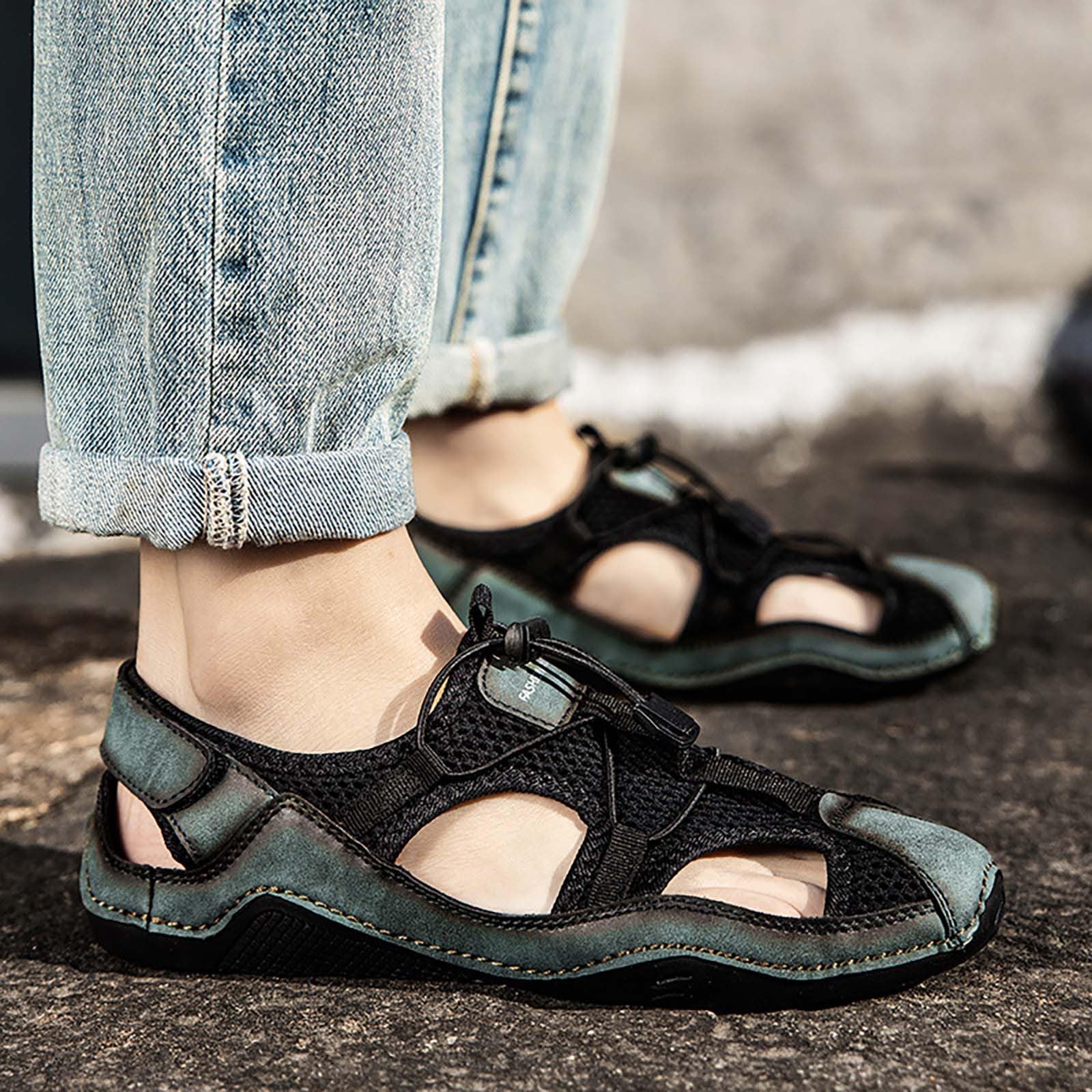 MJGkhiy Sandalias Deportivas Hombre Verano Casual Sandalias Chanclas Sandalias Paseo Transpirable Punta Abierta Sandalias Romanas Pantuflas De Casa Sandalia Con Tira De Senderismo Sandalias De Punta