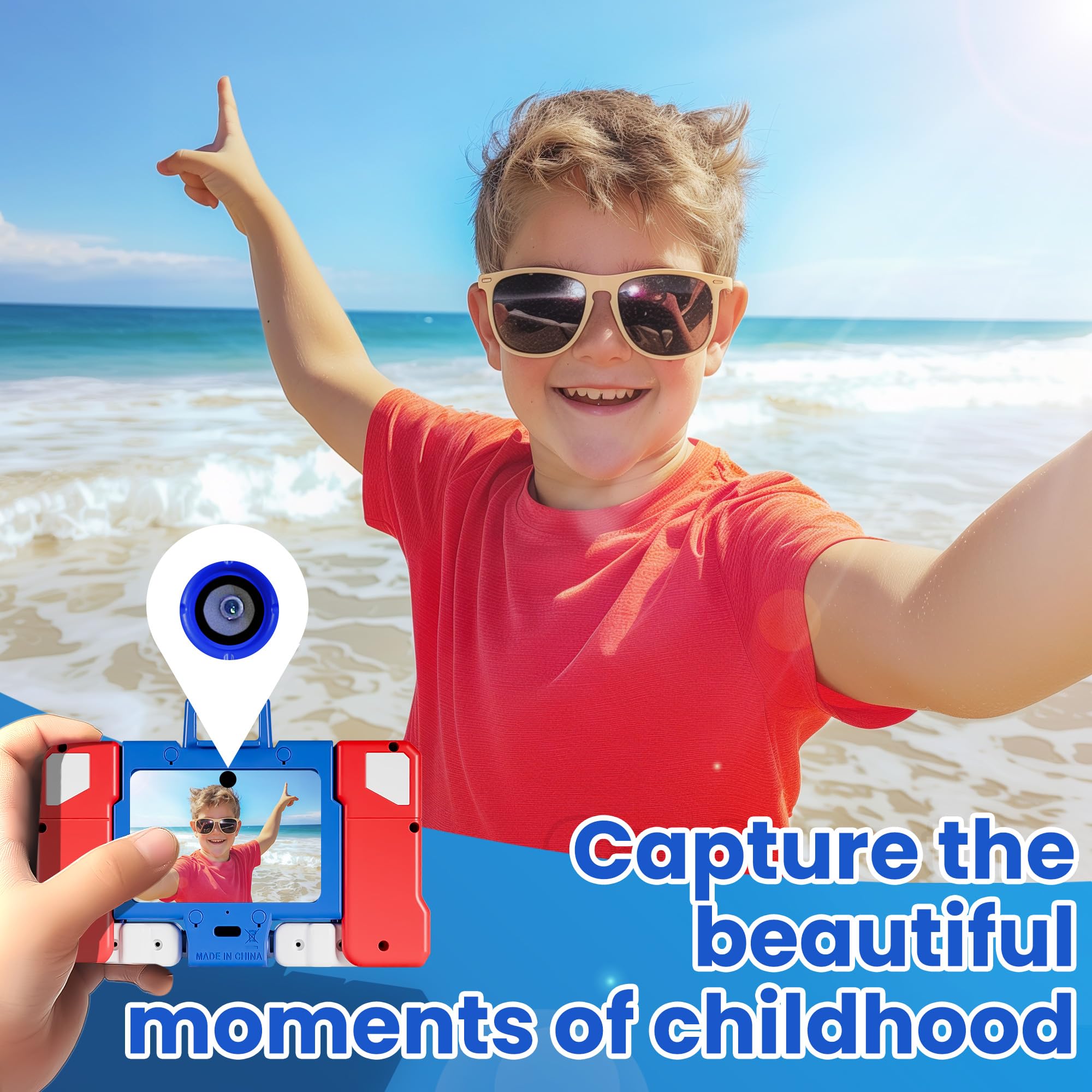 Macchina Fotografica per Bambini, 24MP Fotocamera Digitale con Scheda
