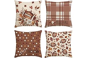 AVOIN colorlife Hello Fall Football Touch Down Throw Pillow Covers