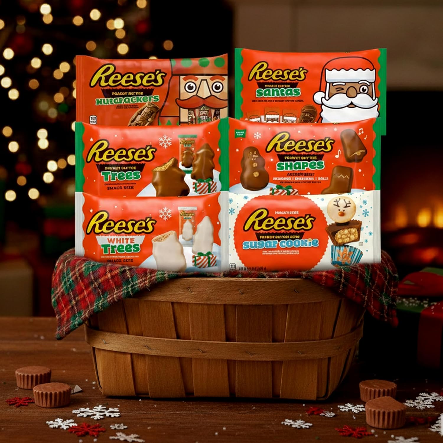 Christmas Candy Chocolate Peanut Butter Cups Variety 6 Pack- Santas, Nutcracker, Trees, and More Gift Set by Rebel Smuggling Galactic Emporium