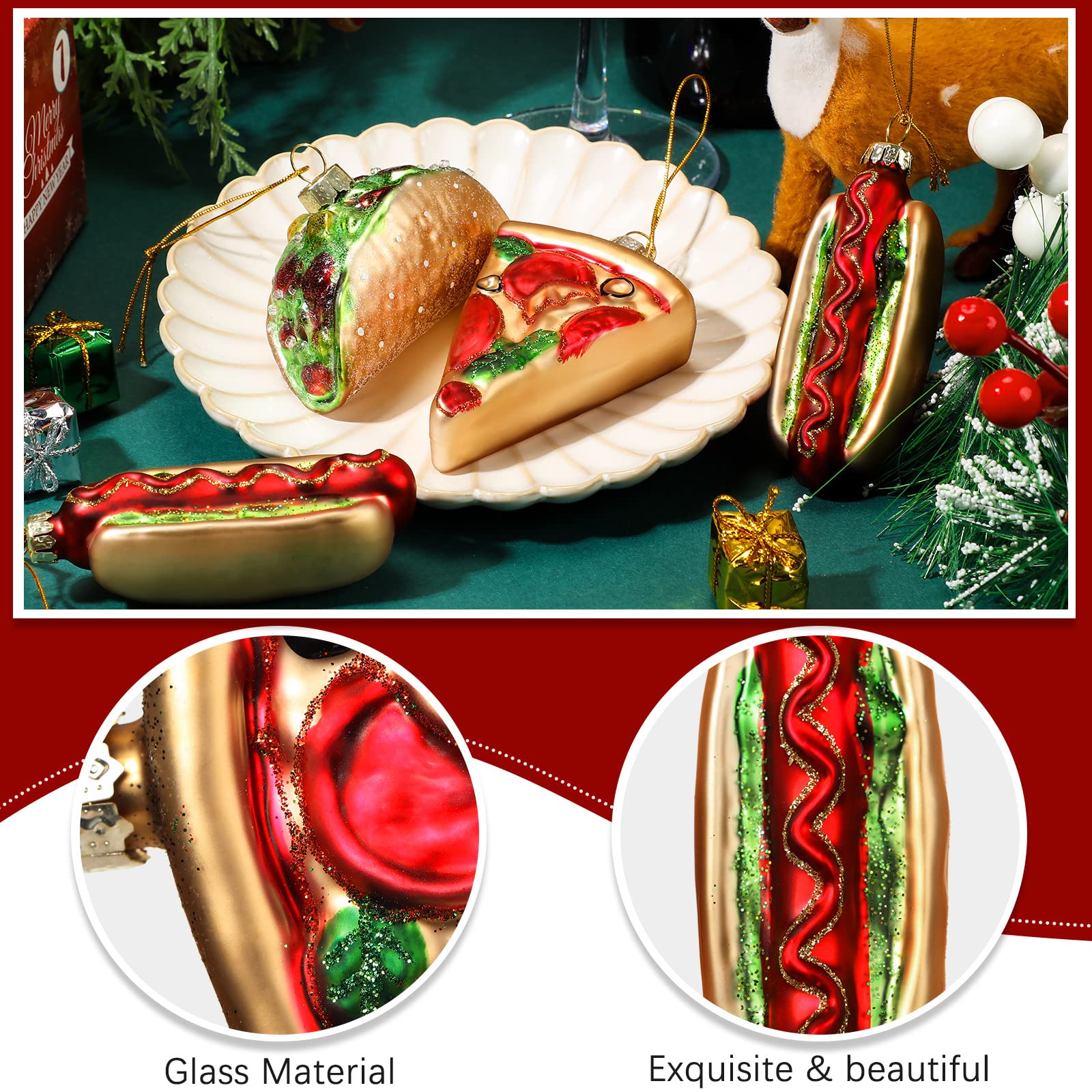Amazon.co.jp: クリスマスオーナメント ファストフード ガラス吹き