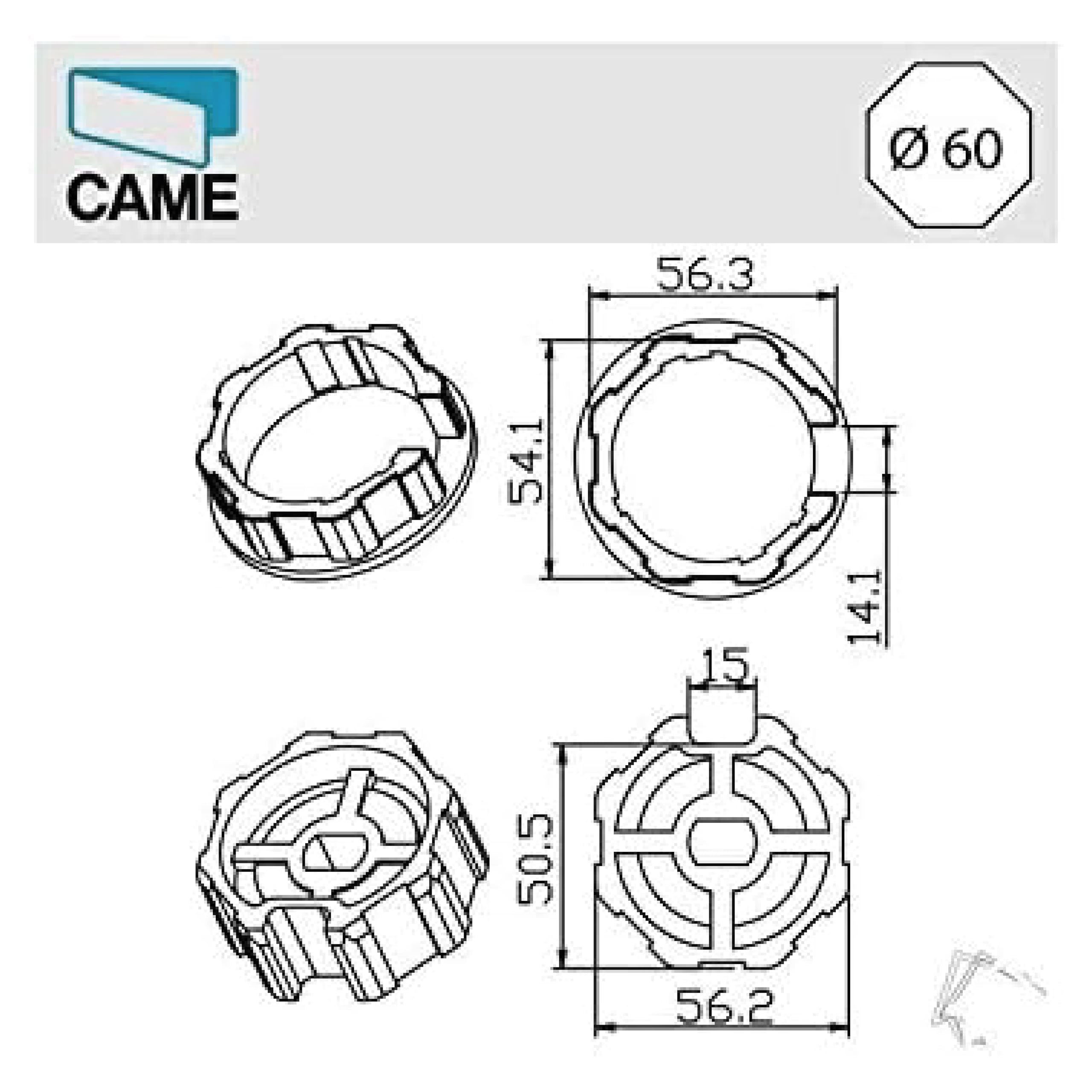 CAME MONDRIAN Rohrmotor-Kit für Rollläden, Leistung 30NM