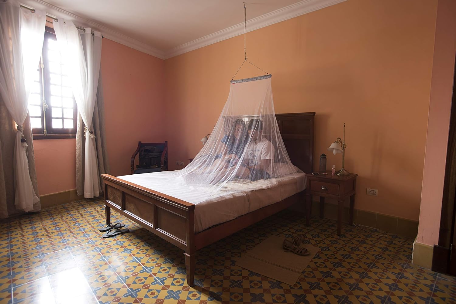 Double, MicroNet Mosquito Net Unisex, White