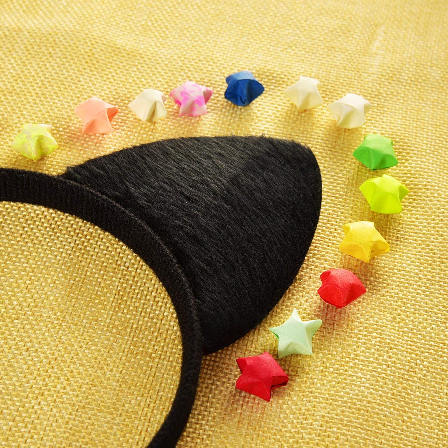 KOMUNJ Cat Ears Headband, Cat Hair Bands, Hair Accessories, for Girls Women, Costume, Party Decoration (Black) - Image 2