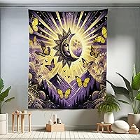 Vista 64 de Ambesonne Tapiz de palmera, impresión de imagen de atardecer tropical, estilo vintage, playa de verano, para colgar en la pared para dormitorio