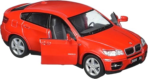 Miniatura 3 de KiNSMART BMW X6 - Modelo de metal fundido a presión a escala 138 de 5 pulgadas, color rojo