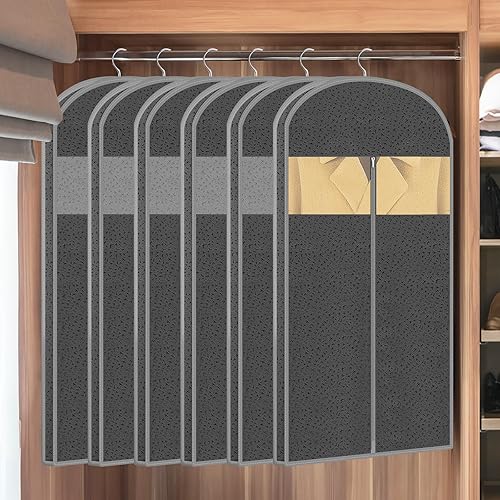 Miniatura 4 de Paquete de 4 bolsas de ropa de 61 pulgadas para colgar ropa, viajes, bolsas de vestir transparentes para vestidos largos, bolsas de traje para