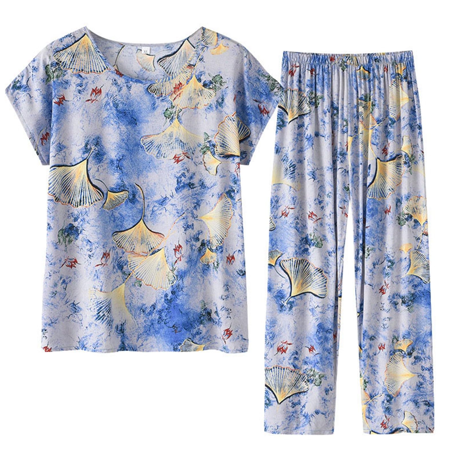 Generic Ropa Entreno Mujer de Pantalones de Manga Corta Informales de Punto con Solapa de Verano para Mujeres Mayores Short Interior Mujer