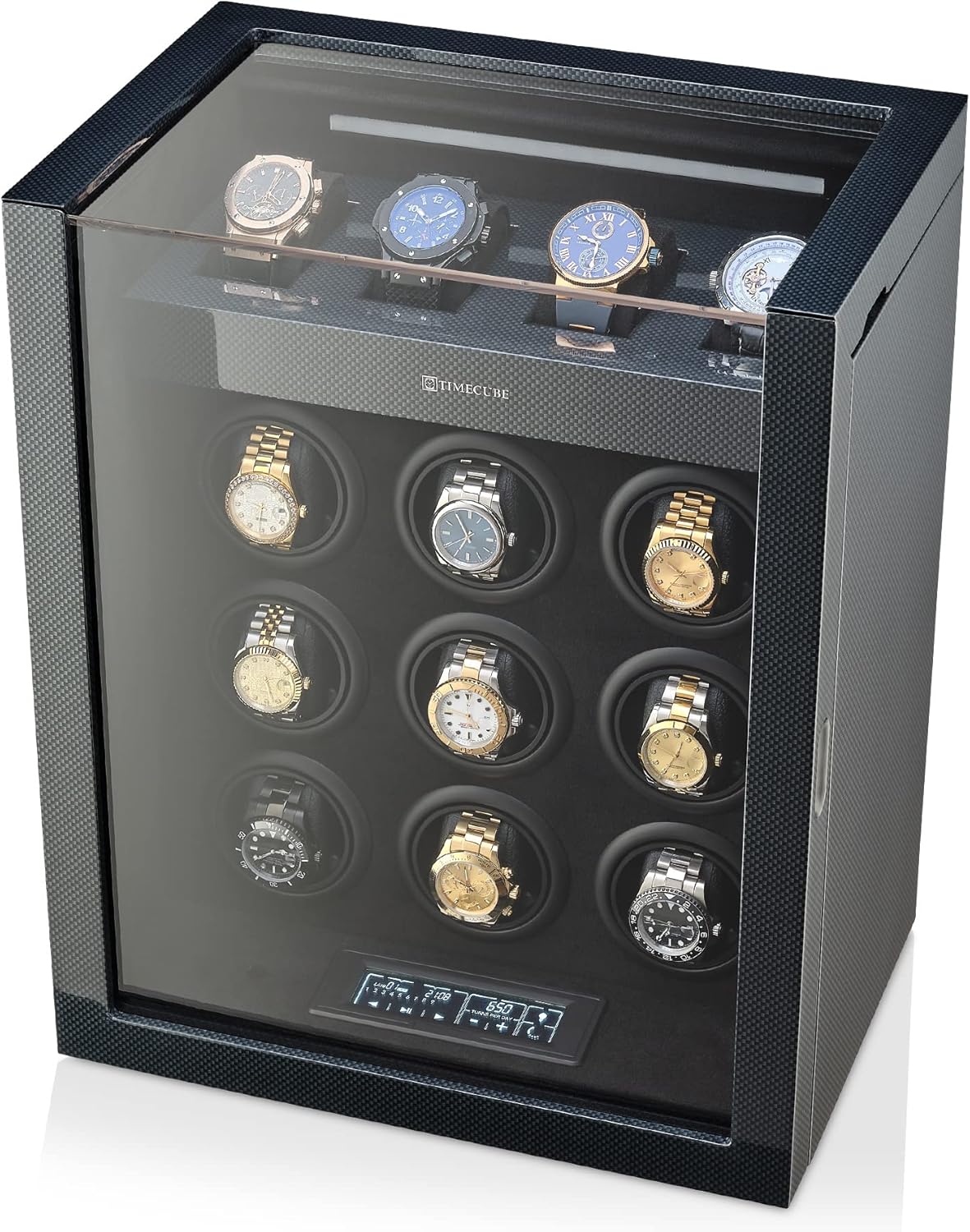 TIMECUBE 9 Watch Winder with 4 Storage Slots and Interior Light