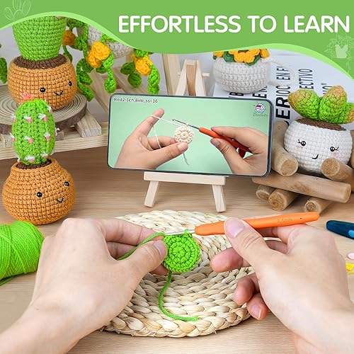 Miniatura 3 de Crochetta Kit de ganchillo para principiantes, kits de inicio de ganchillo para adultos, kits de ganchillo para tejer manualidades Amigurumi con