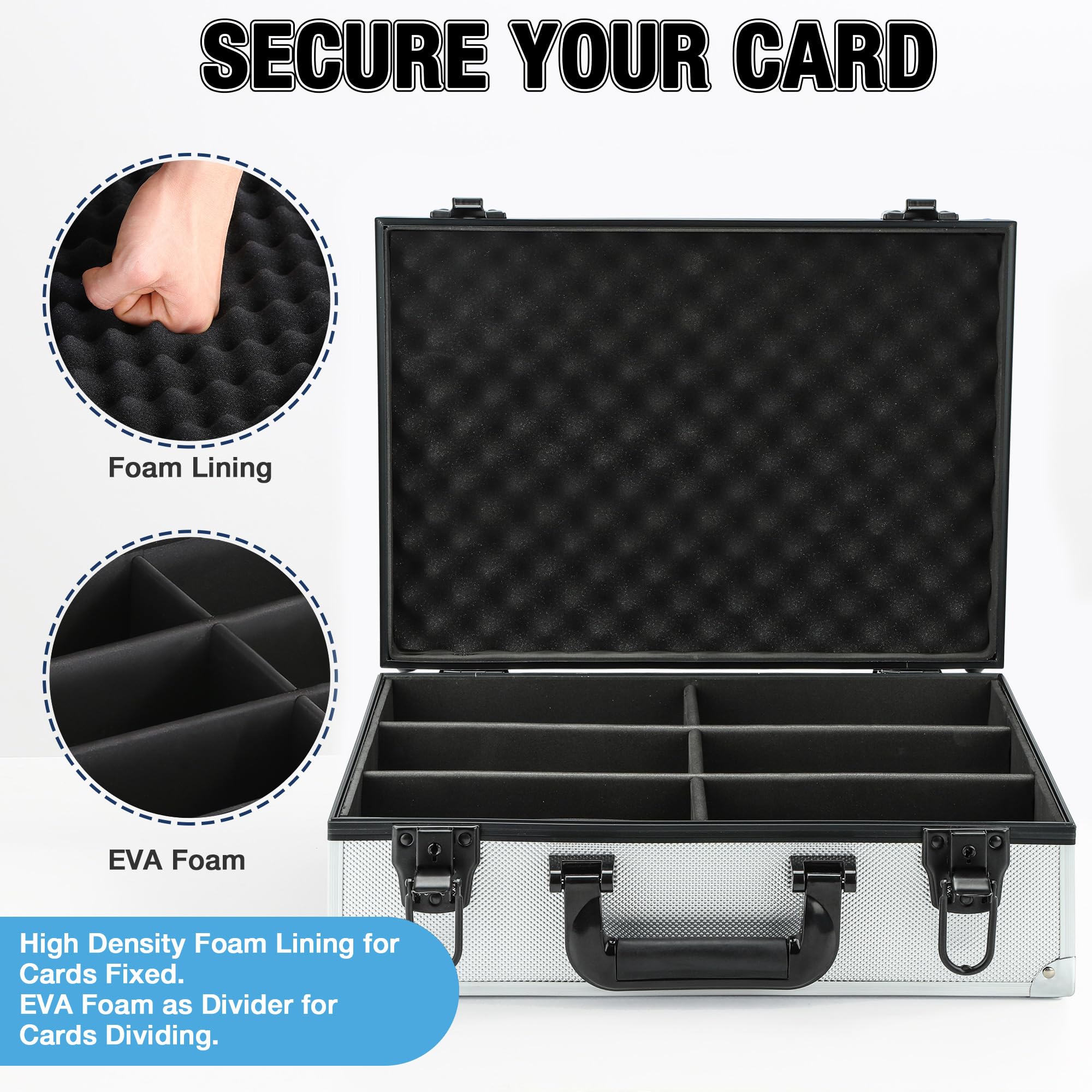 TCGUARD Toploader Caja de Almacenamiento 3"*4" 35PT, Impermeable y Antideslizante para Tarjetas Coleccionables y Deportivas con Divisores