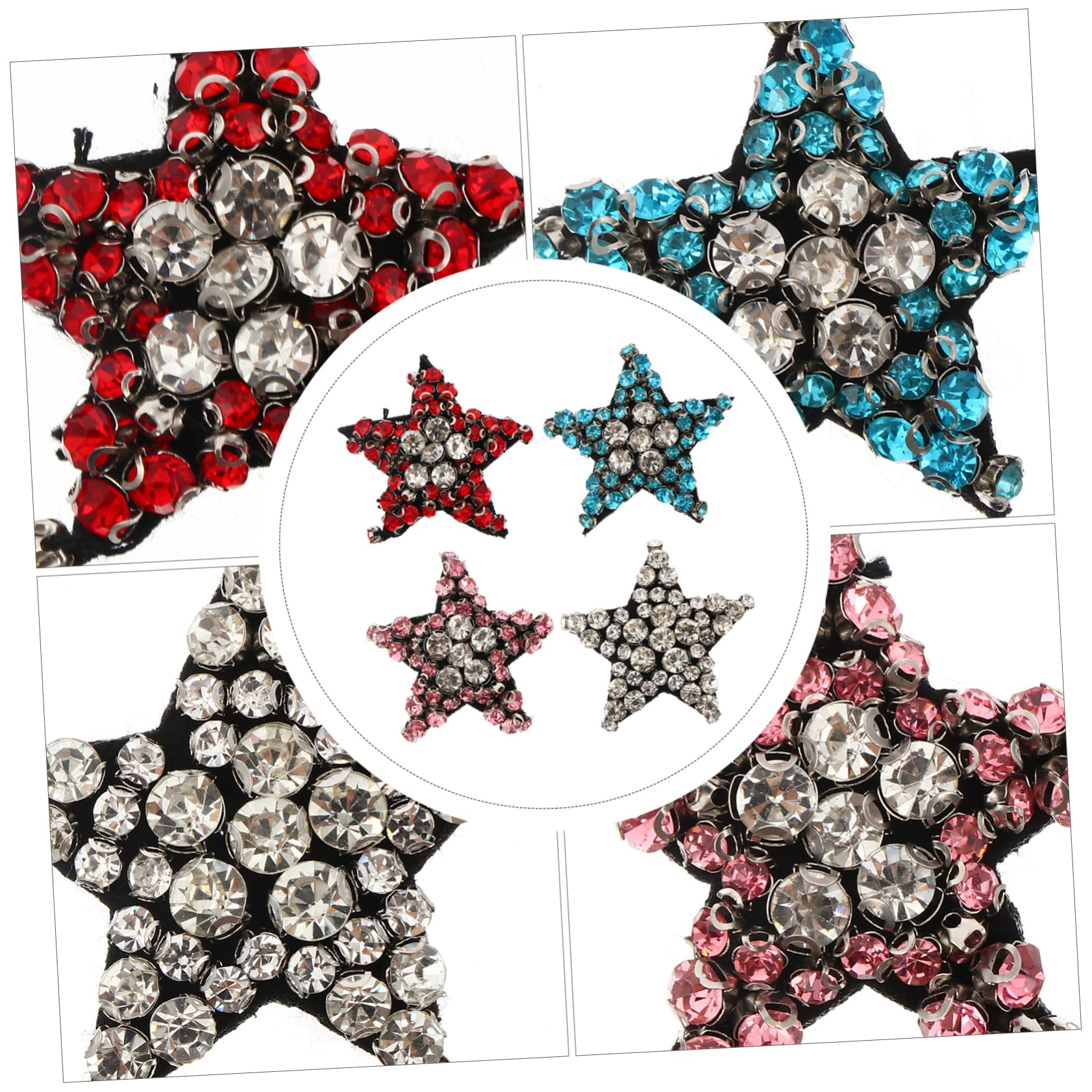 OSALADI 2 Set Del Pentagramma Schiaccianoci Ansimare Calore Numero Adesivo Gemma Toppe Per Giubbotti Toppe Per Jeans Patch Di Stelle Glitterate Adesivo Per Cucire Tessuto 12 Pezzi*2