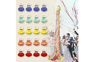 Confetti Crackers for Joyous Celebrations: 20 Pack Hand Throwing Ribbon Streamer Poppers