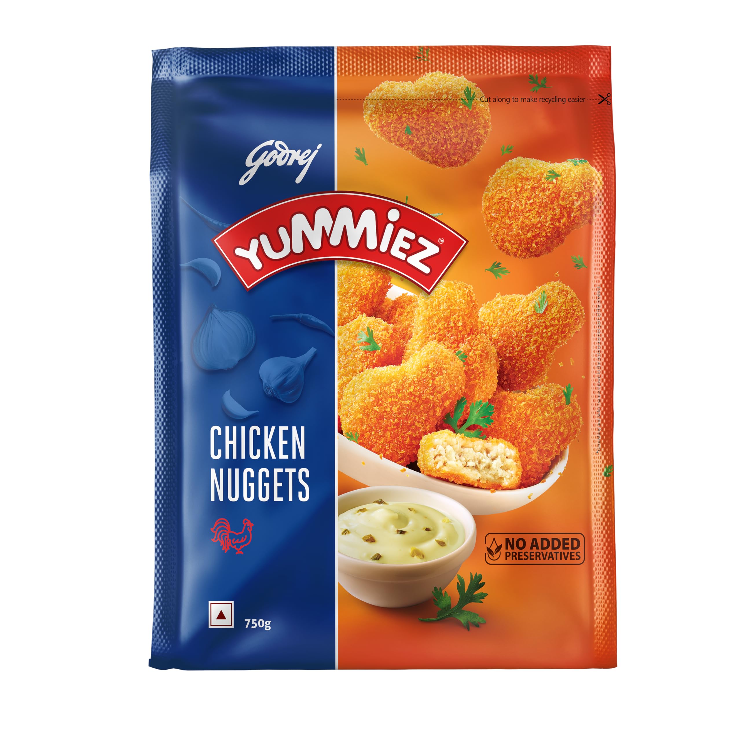 Godrej Yummiez Chicken Nuggets Pouch, 750 g