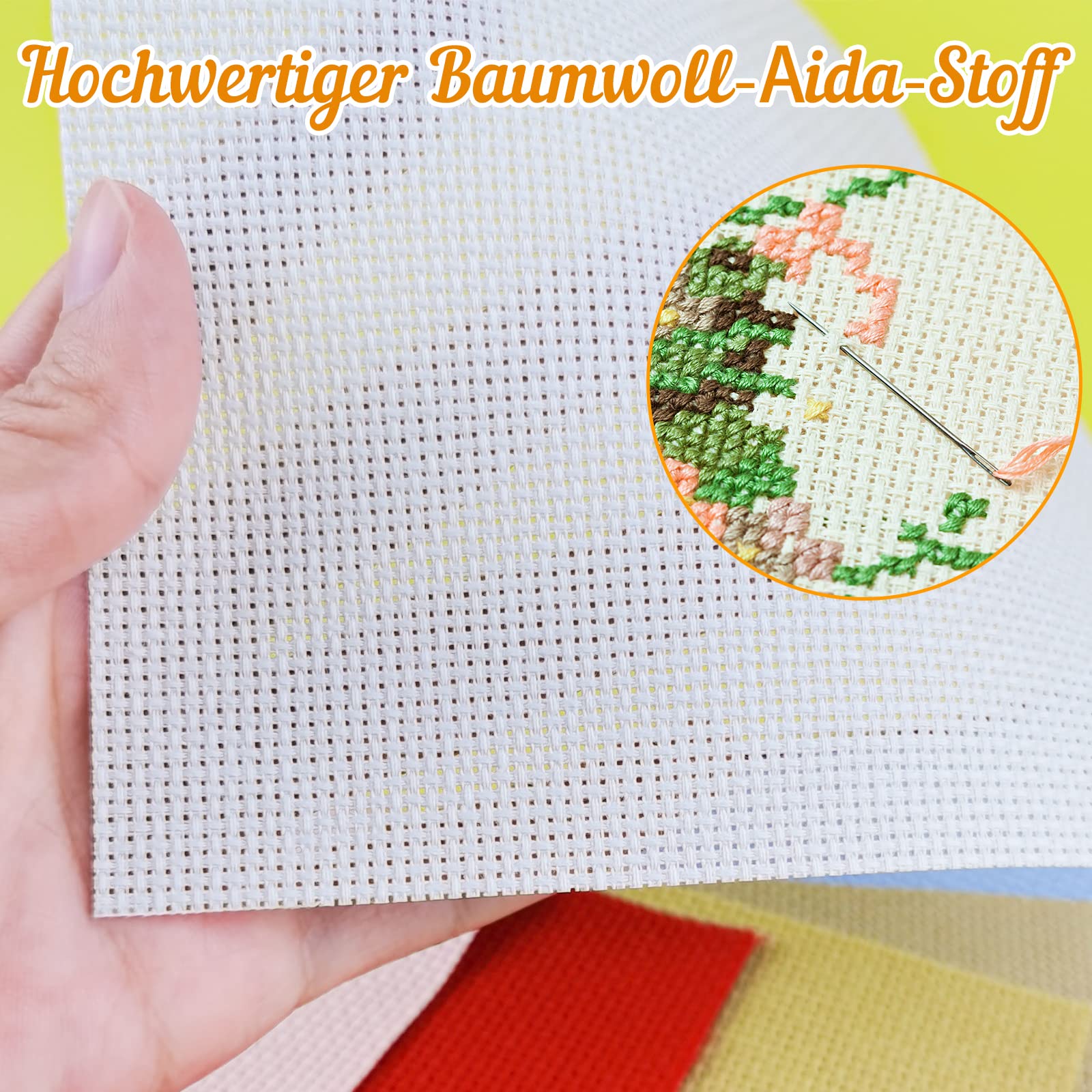 Neikafan Kreuzstich Stoff Set - 10 Stück Aida Stof Produktbild-Vorschau 6