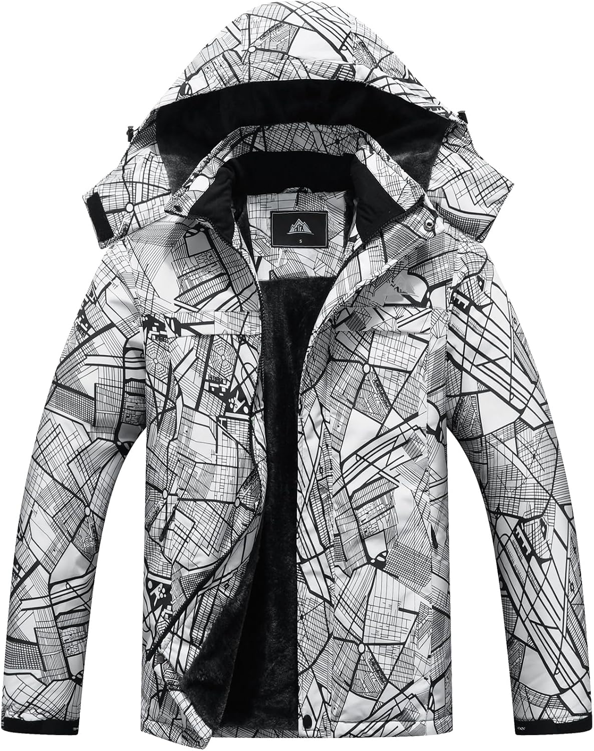 MOERDENG Women's Ski Jacket Warm Winter Coat Hooded Snowboarding Jackets Waterproof Mountain Windbreaker for Hiking Traval