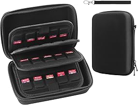 RHOTALL 120 Switch Game Card Case Compatible with Nintendo Switch, Hard Shell Portable Game Card Holder for Switch Game Card, PS Vita Game Cards, SD Cards