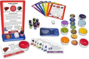Chakra Healing: Altar and Meditation Kit (41 pc): Engraved Chakra Symbols Stones,...