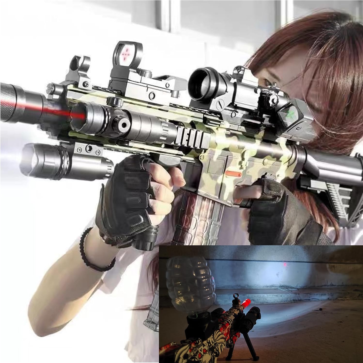 Martians Gel Blaster Accessories,Attachment,with Holder Bottle Funnel Splatter Ball Gun Parts, Suitable for Ages 14+