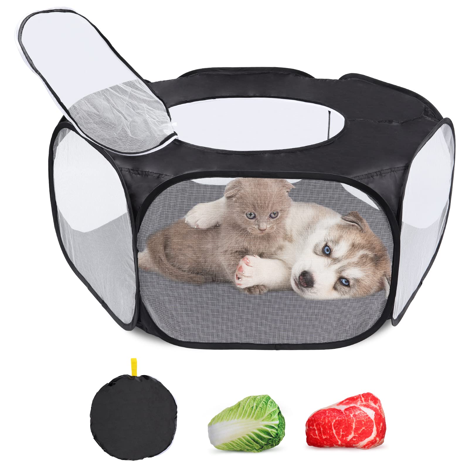 Box Portatile Per Animali Domestici - Tenda Traspirante Rosa Per Conigli, Criceti E Piccoli Animali - Foto 4