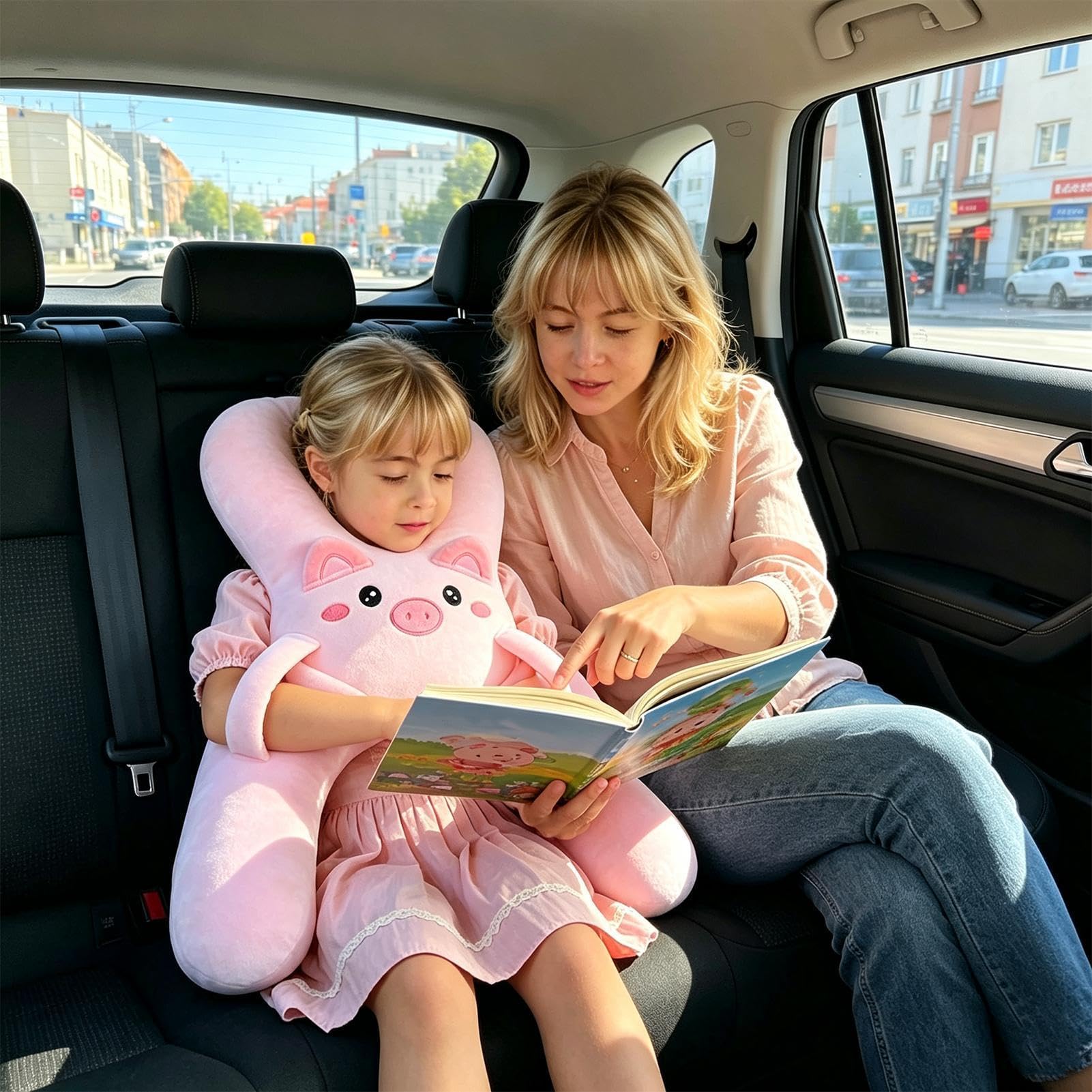 Cojín suave para asiento de coche para niños, soporte para cabeza suave de