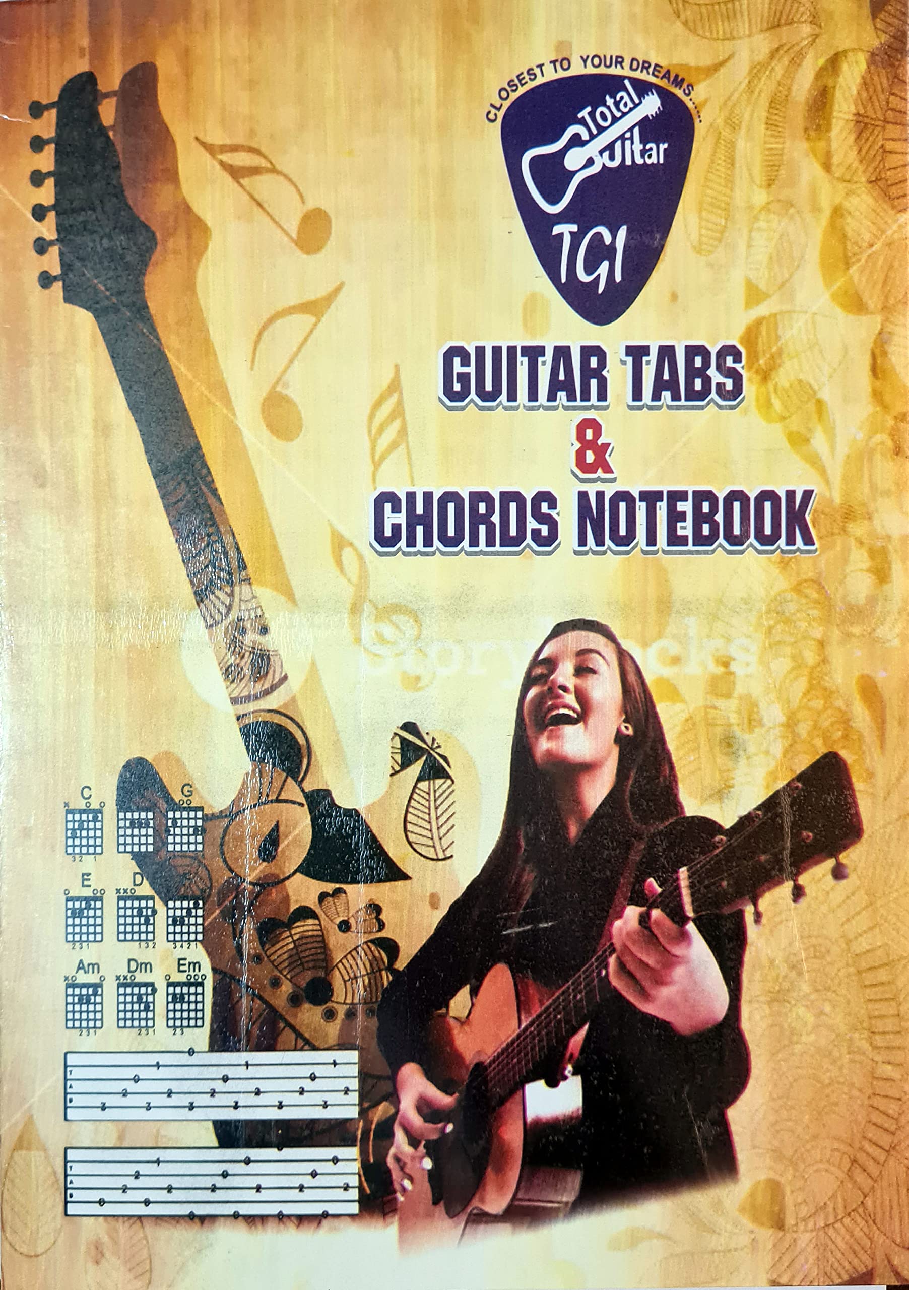 Guitar Tabs and Chords NoteBook, 64 Pages (128 Sides) Fine quality, Extremely useful for all Guitarists, Beginners to Advanced Level. Separate diagrams for chords, tabs and llyrics etc.
